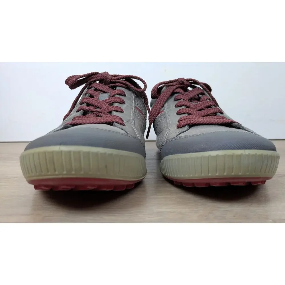 Ecco Mens Biom Hybrid Golf Sneaker Shoe 11 Leather Grey Burgundy Traction Bars